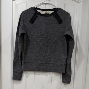 EUC J Brand Charcoal Wool Blend Sweatshirt with Black Zipper Details